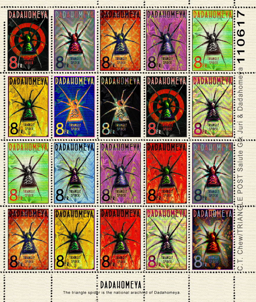 Triangle Spider Stamps by C.T. Chew