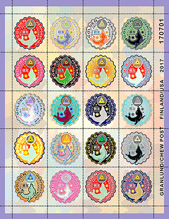 Golden Perforation Award artistamps by CT Chew Golden Perforation Award artistamps by CT Chew